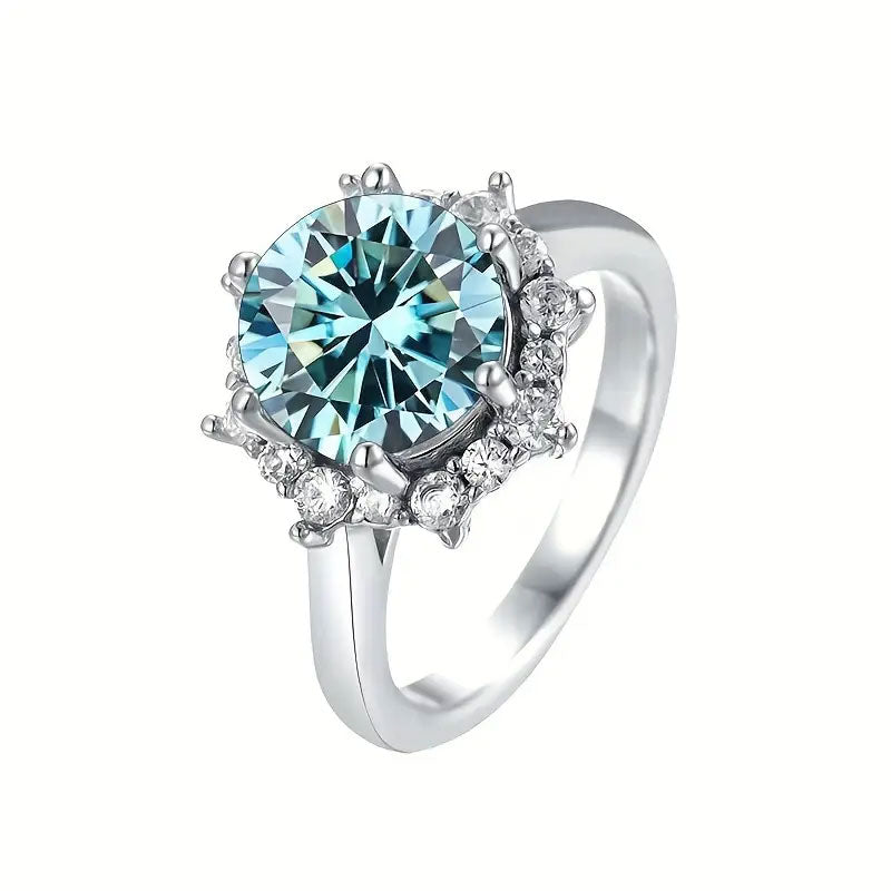 Trendy Round Moissanite Ring