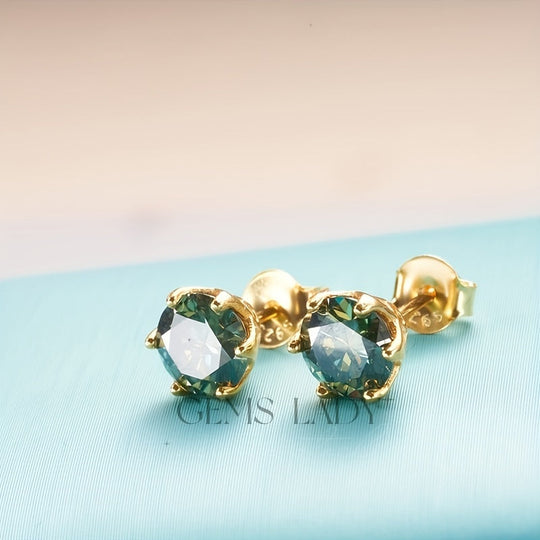 D Color Moissanite Stud Earrings