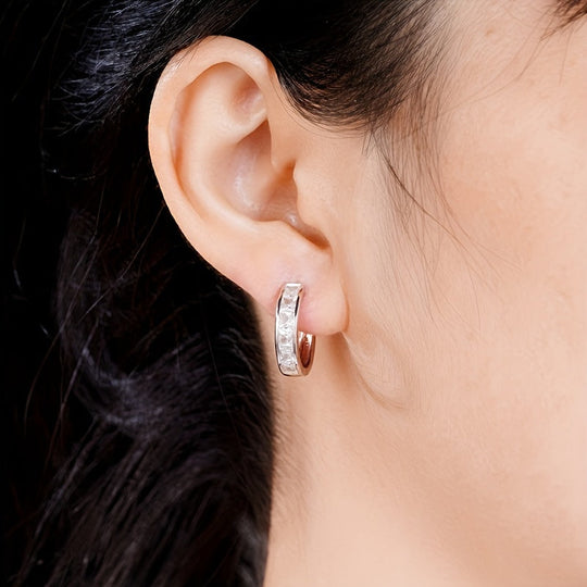 Minimalist Zirconia Hoop Earrings
