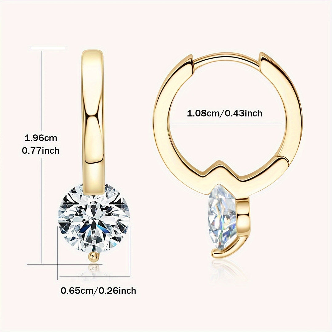 Stylish Round Moissanite Hoop Earrings