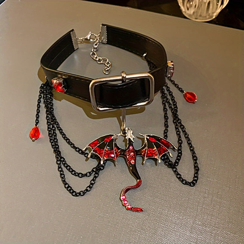 Punk Style Dragon Zodiac Tassel Necklace