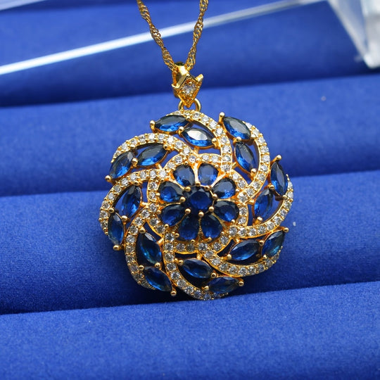 Elegant Multicolor Cubic Zirconia Pendant Necklace