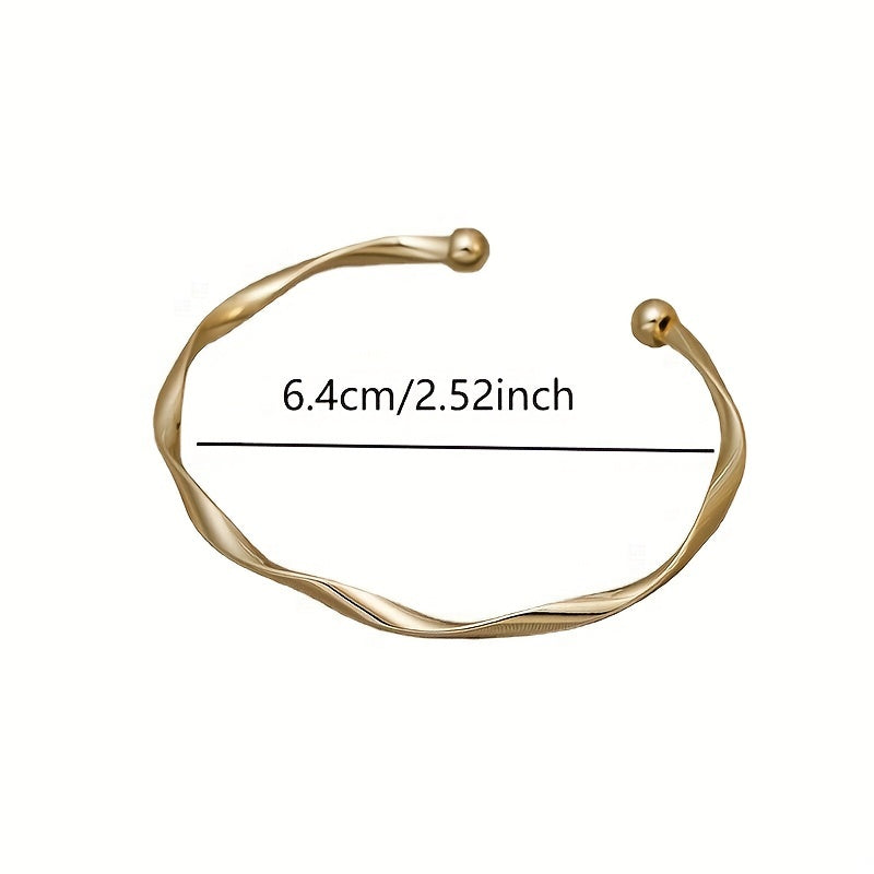 Simple Style Geometric Twisted Bangle