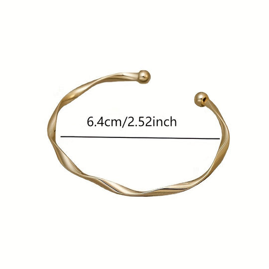 Simple Style Geometric Twisted Bangle