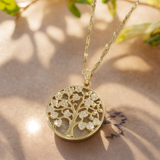 Tree of Life Pendant Necklace with Cubic Zirconia