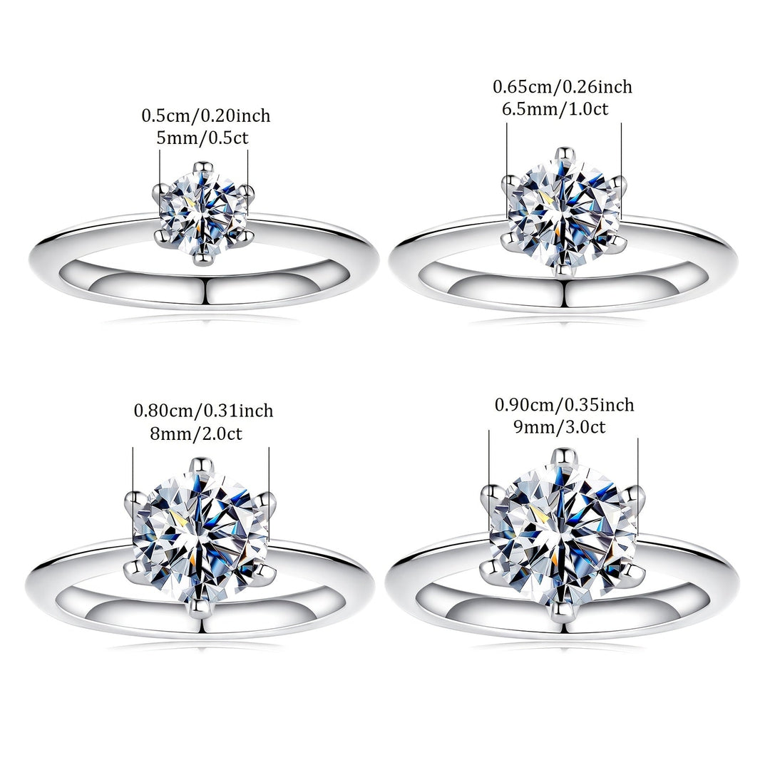 Classic Round Six-Prong Moissanite Engagement Ring