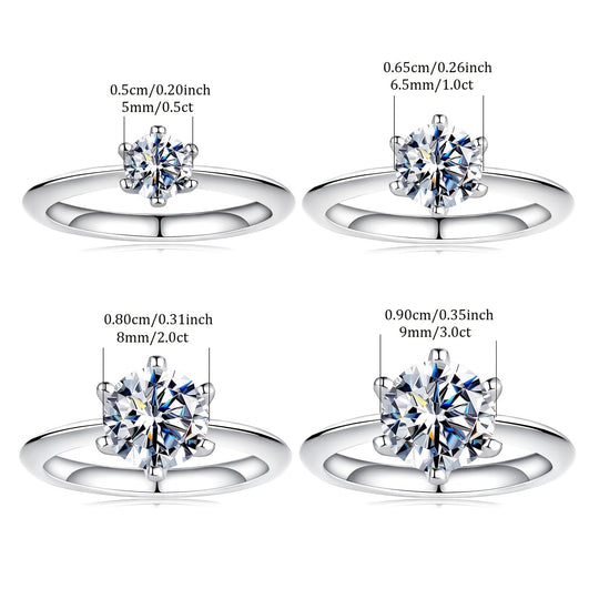Classic Round Six-Prong Moissanite Engagement Ring