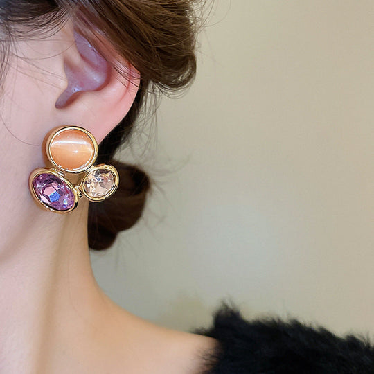 Vintage Style Oval Hollow Earrings