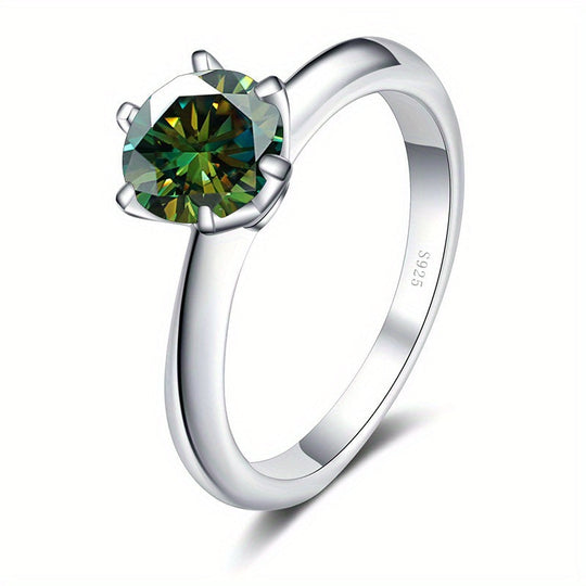 Authentic Moissanite Round Ring