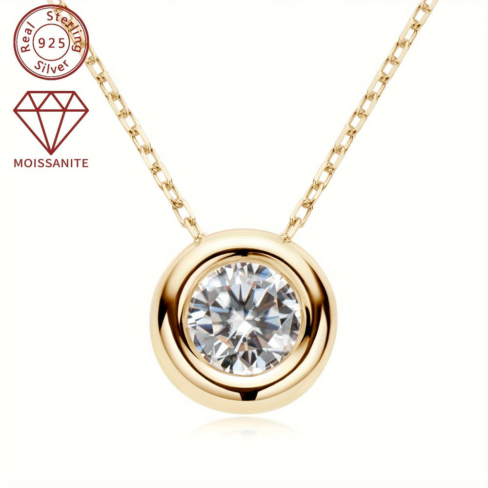 Elegant 925 Silver Moissanite Pendant Necklace
