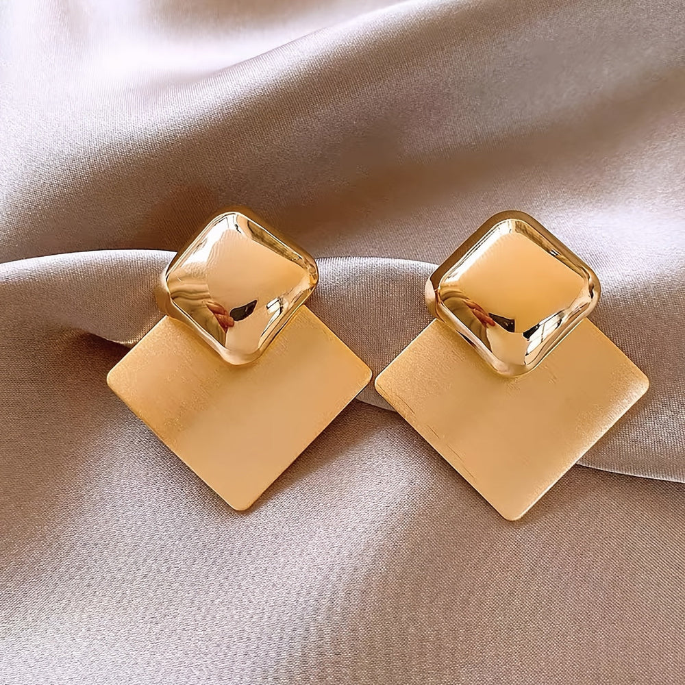 Vintage-Inspired Geometric Square Earrings