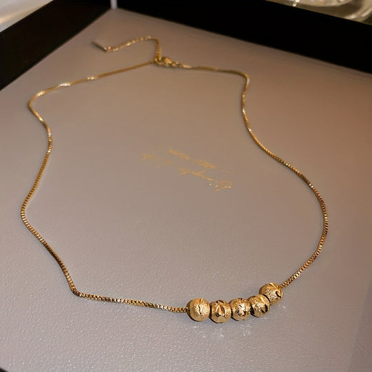 Round Beaded Golden Necklace