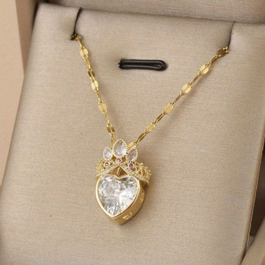 Love Hollow Crown Princess Pendant Necklace
