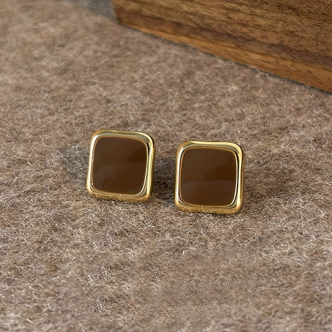 Vintage Elegant Small Square Earrings