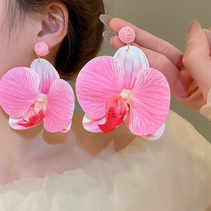 Fabric Flower Petal Earrings