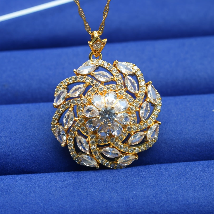 Elegant Multicolor Cubic Zirconia Pendant Necklace