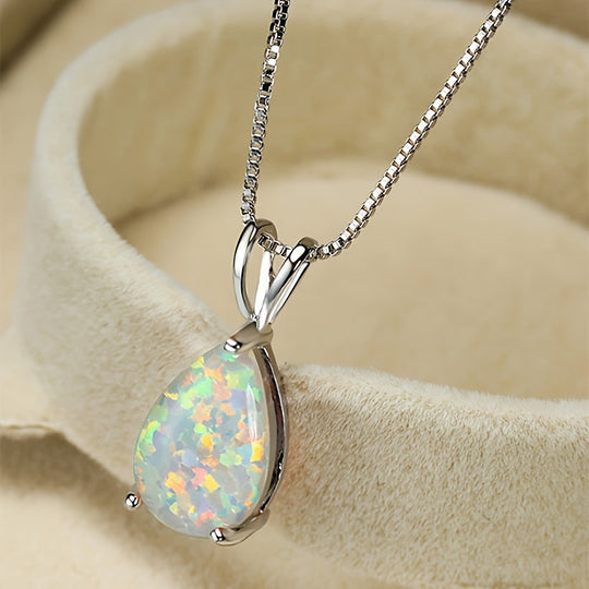 Elegant Boho Chic Opal Pendant Necklace