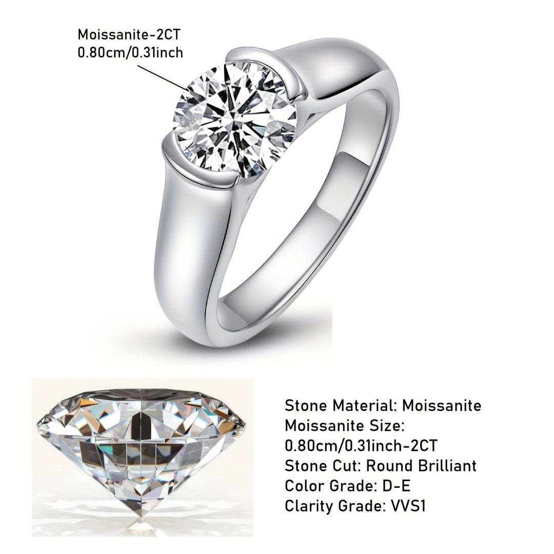 Classic Elegant Moissanite Engagement Ring