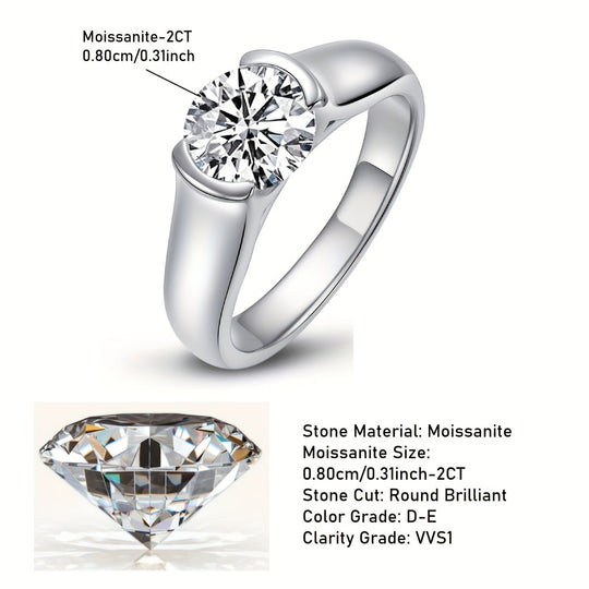 Classic Elegant Moissanite Engagement Ring