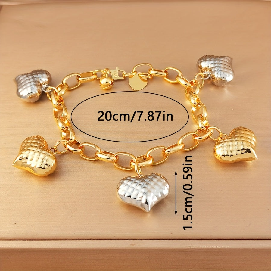 Elegant Two-Tone Heat Pendant Bracelet