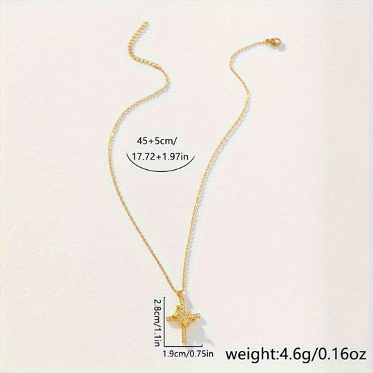 Luxury Crown Cross Pendant Necklace