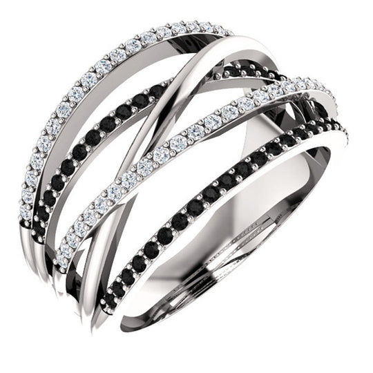Black & White Zirconia Ring