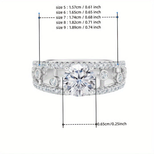 Trendy Moissanite Crown Ring