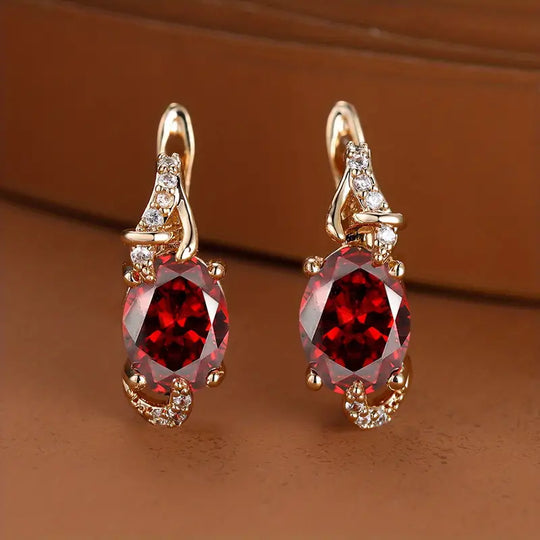 Crimson Twilight Drop Earrings