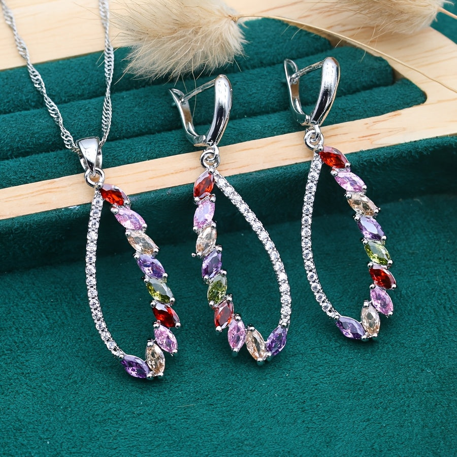Elegant Synthetic Zirconia Jewelry Set