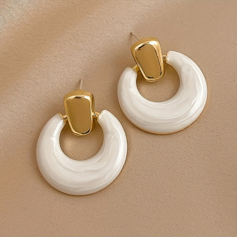 Drip Oil Circle Earrings