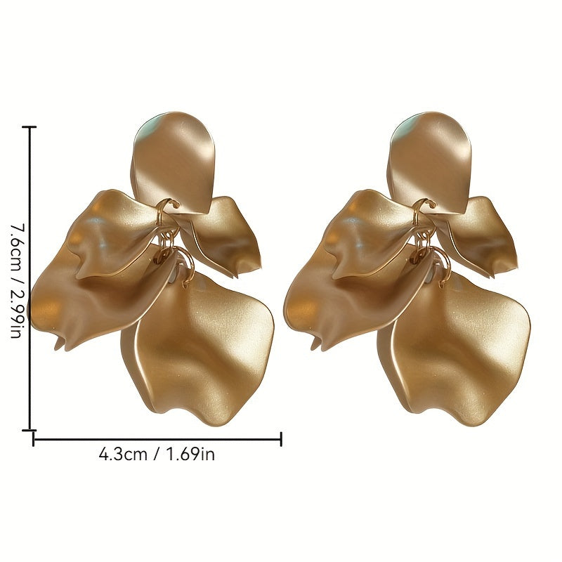 Elegant Acrylic Rose Petal Earrings