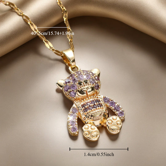 Teddy Bear Pendant Necklace