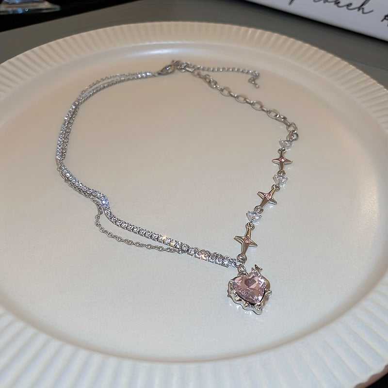 Y2K Irregular Heart Star Necklace