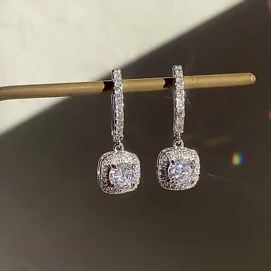 925 Pure Silvery Round Moissanite Earrings
