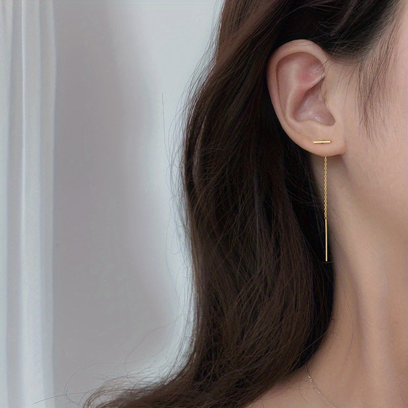 Golden Simple Threader Earrings