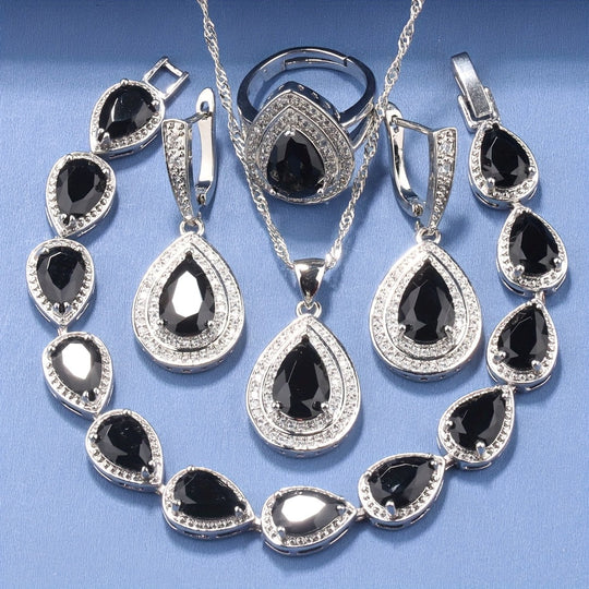 5pcs Plated Silvery Trendy Jewelry Set