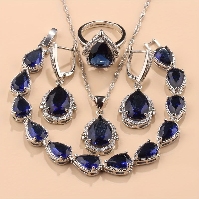 Elegant 5-Piece zirconia Jewelry Set