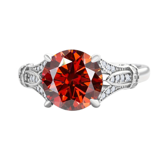 Elegant Round Moissanite Engagement Ring