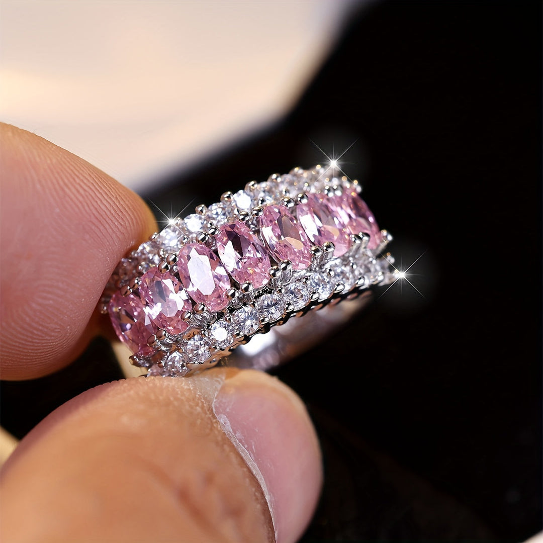 Clear Cubic Zirconia Wave Band Ring