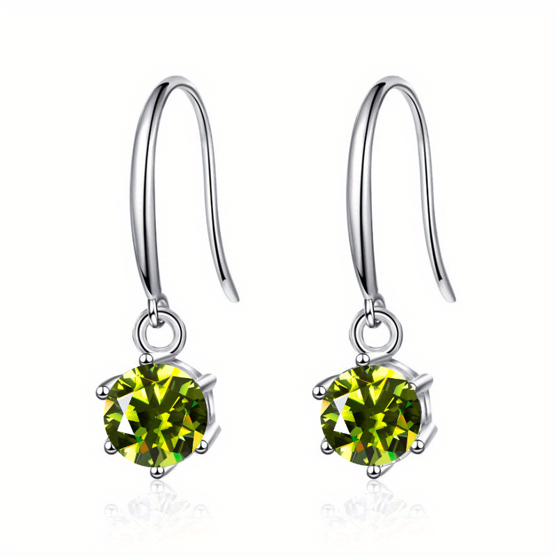 Delicate Round Moissanite Hook Earrings