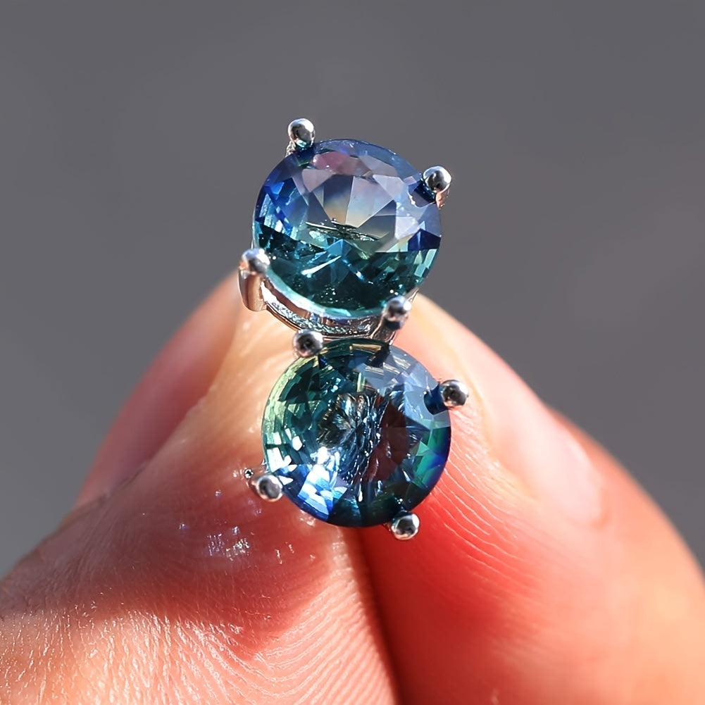 Boho Style Round Cubic Zirconia Earrings
