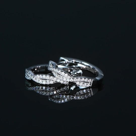 Moissanite Twisted Hoop Earrings