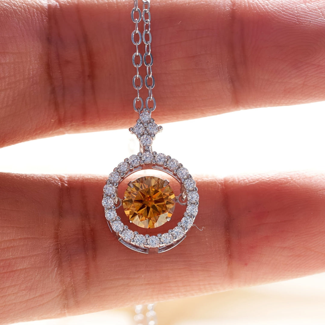 Silver Moissanite Pendant Necklace