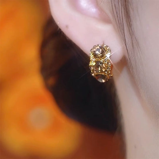Elegant Rhinestone Hoop Earrings