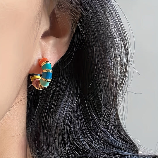 French-Inspired Chic Hoop Earrings