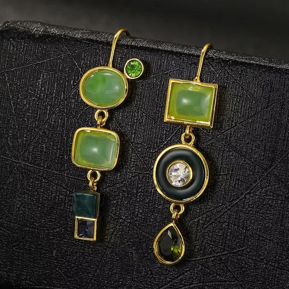 Vintage Green Drop Earrings