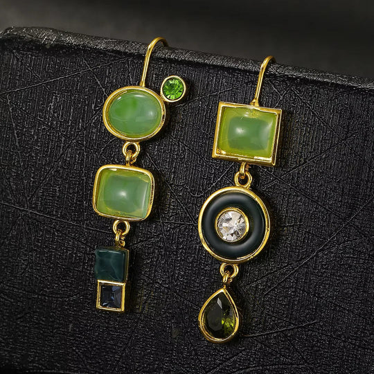 Vintage Green Drop Earrings