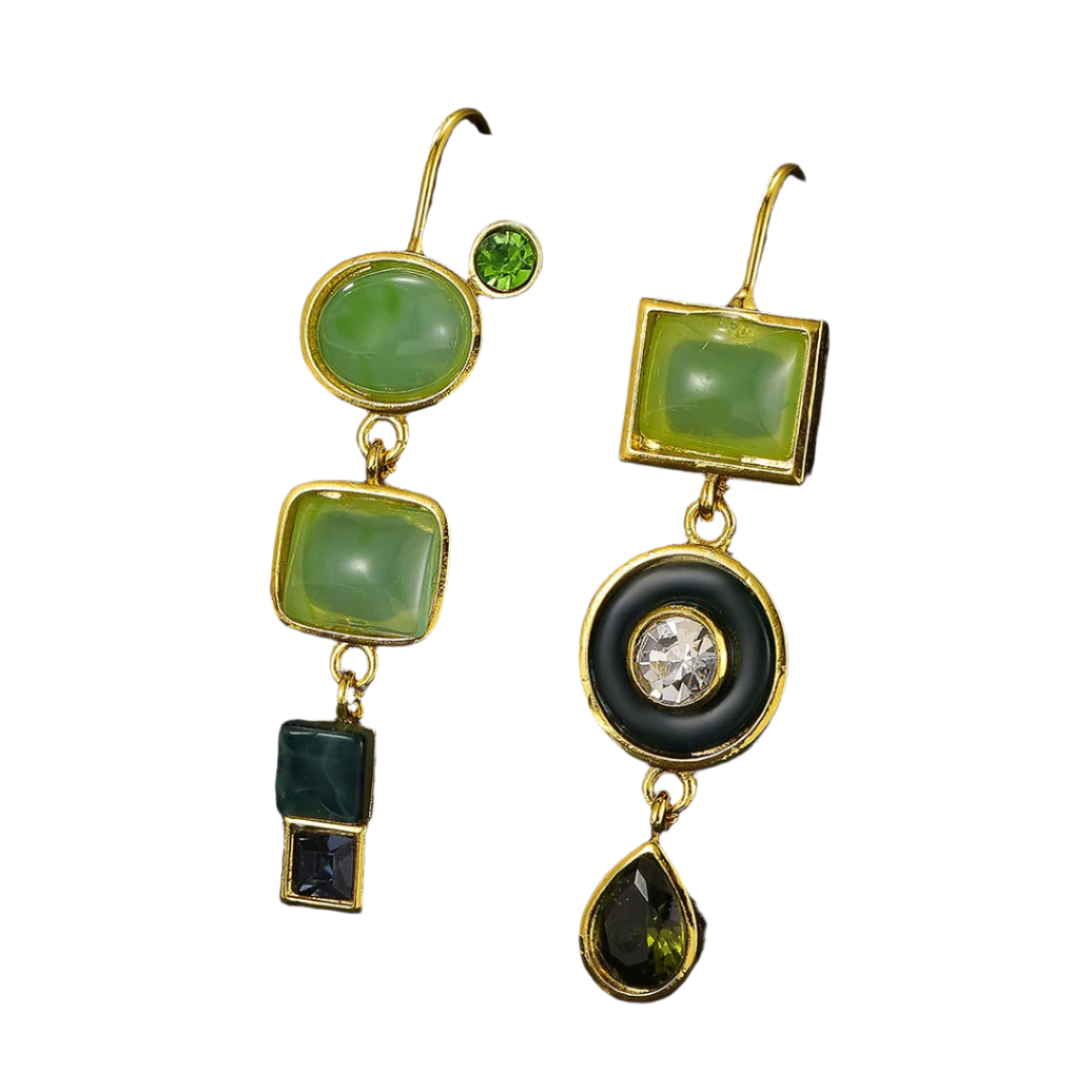 Vintage Green Drop Earrings