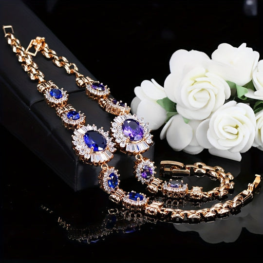 Retro Style Tennis Bracelet Cubic Zirconia