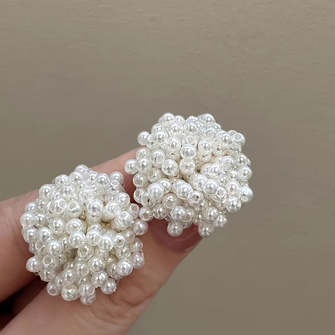 Elegant Faux Pearl Stud Earrings